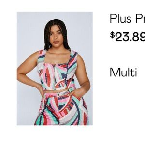 Plus Print Zip Up Denim Jacket